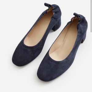 Everlane Day Heel in Navy Suede
